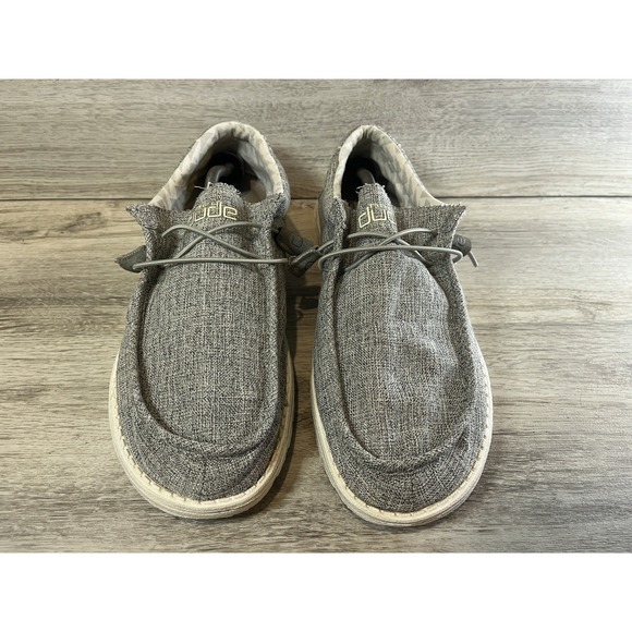 Hey Dude Wally Linen Iron Gray Slip-On Casual Sneaker Shoes Men's Size 14 - Picture 3 of 9